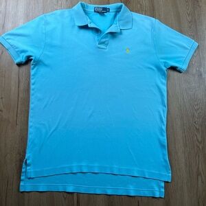 Polo Ralph Lauren Classic Turquoise Cotton Polo Shirt Yellow Pony Men’s M